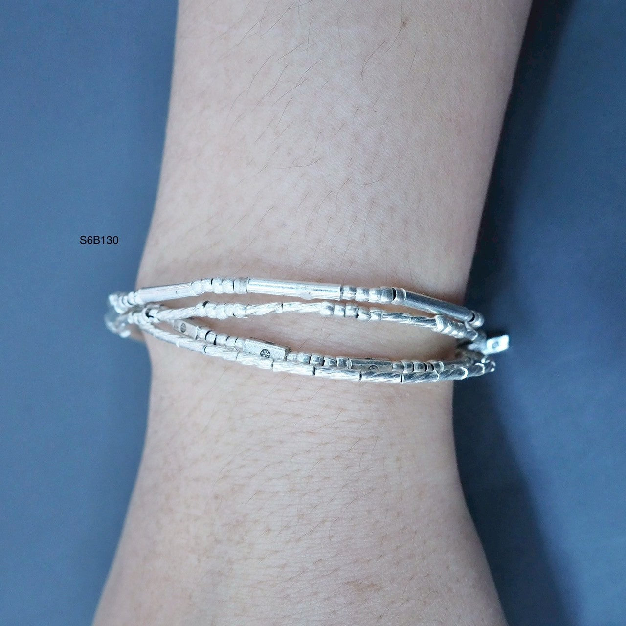 Love the feel of this textured silver bracelet.