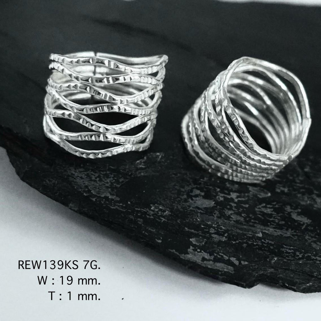 Subtle statement silver ring.