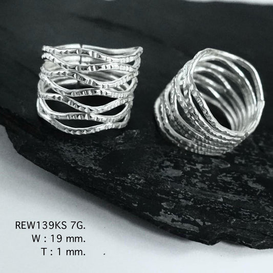 Subtle statement silver ring.