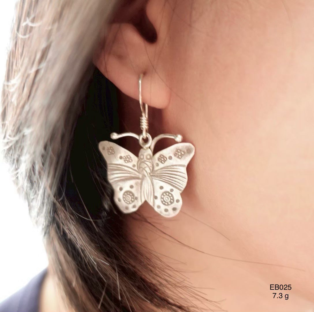 Elegance in silver earrings.