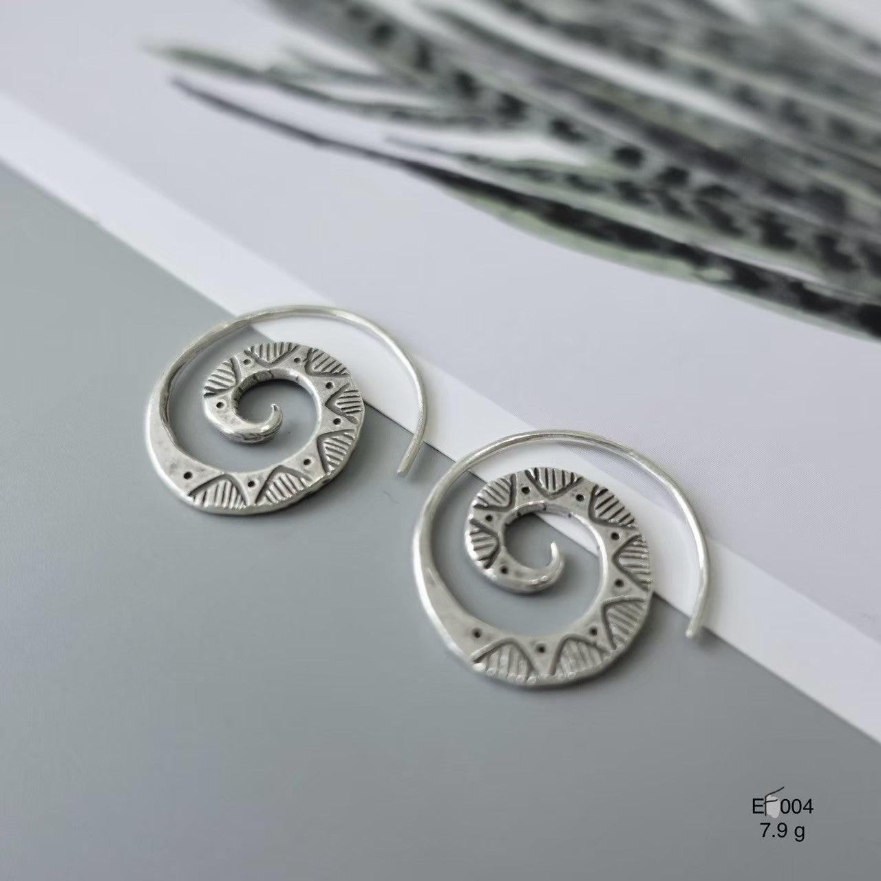 Pure silver shine. Earrings.