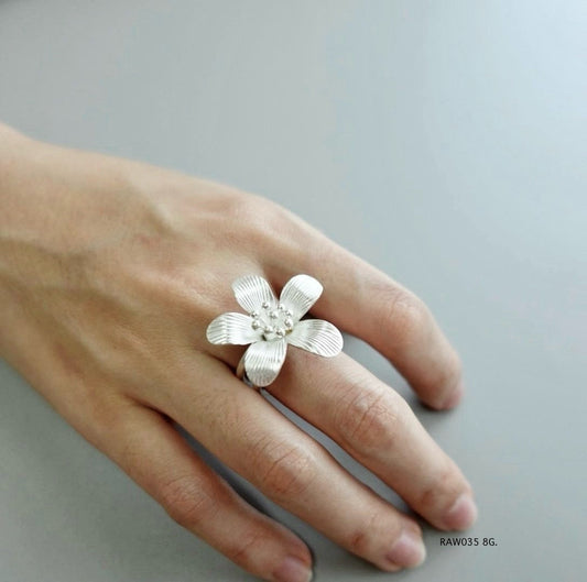 Silver jewelry. Silver ring.