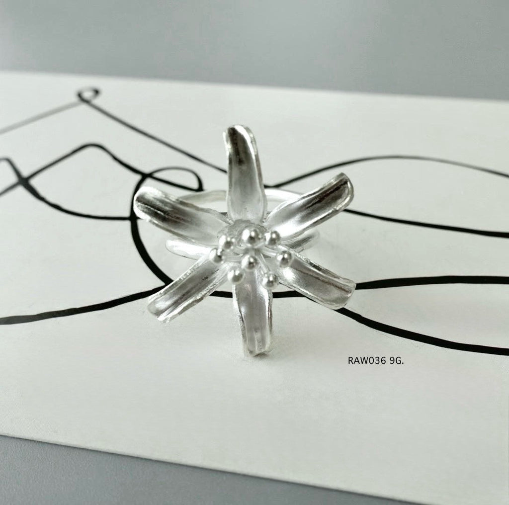 Pure and brilliant. Handmade silver ring.