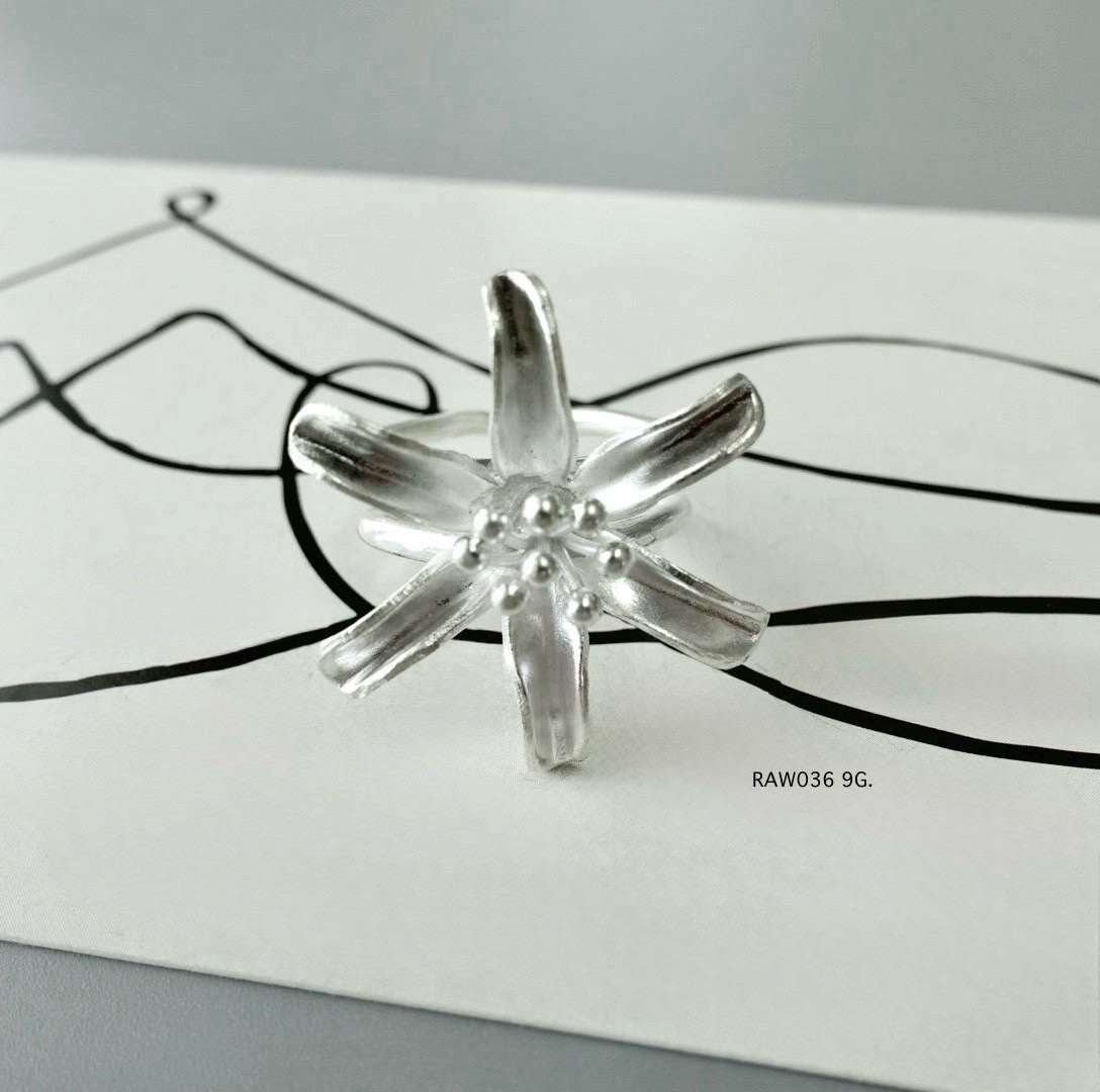 Pure and brilliant. Handmade silver ring.