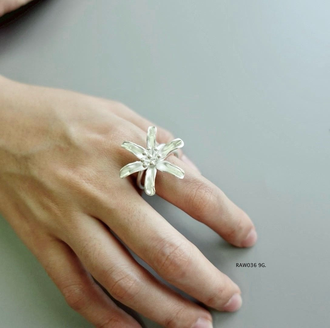 Pure and brilliant. Handmade silver ring.