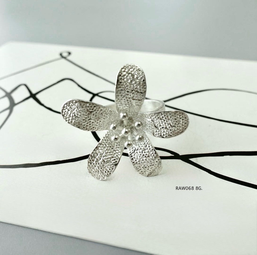 Bloom in silver. Handmade silver ring.