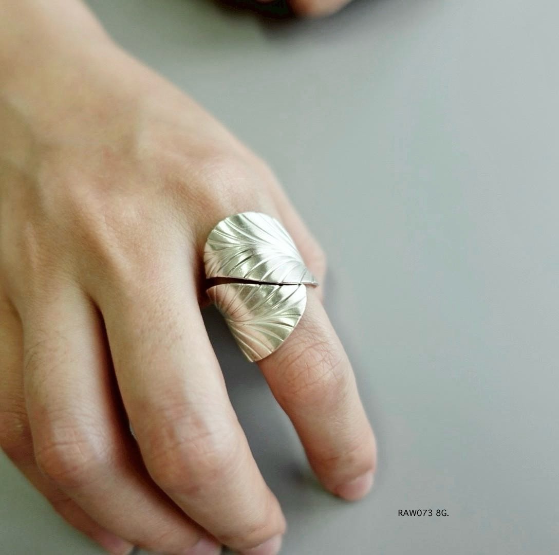Silver blossom. Silver ring.