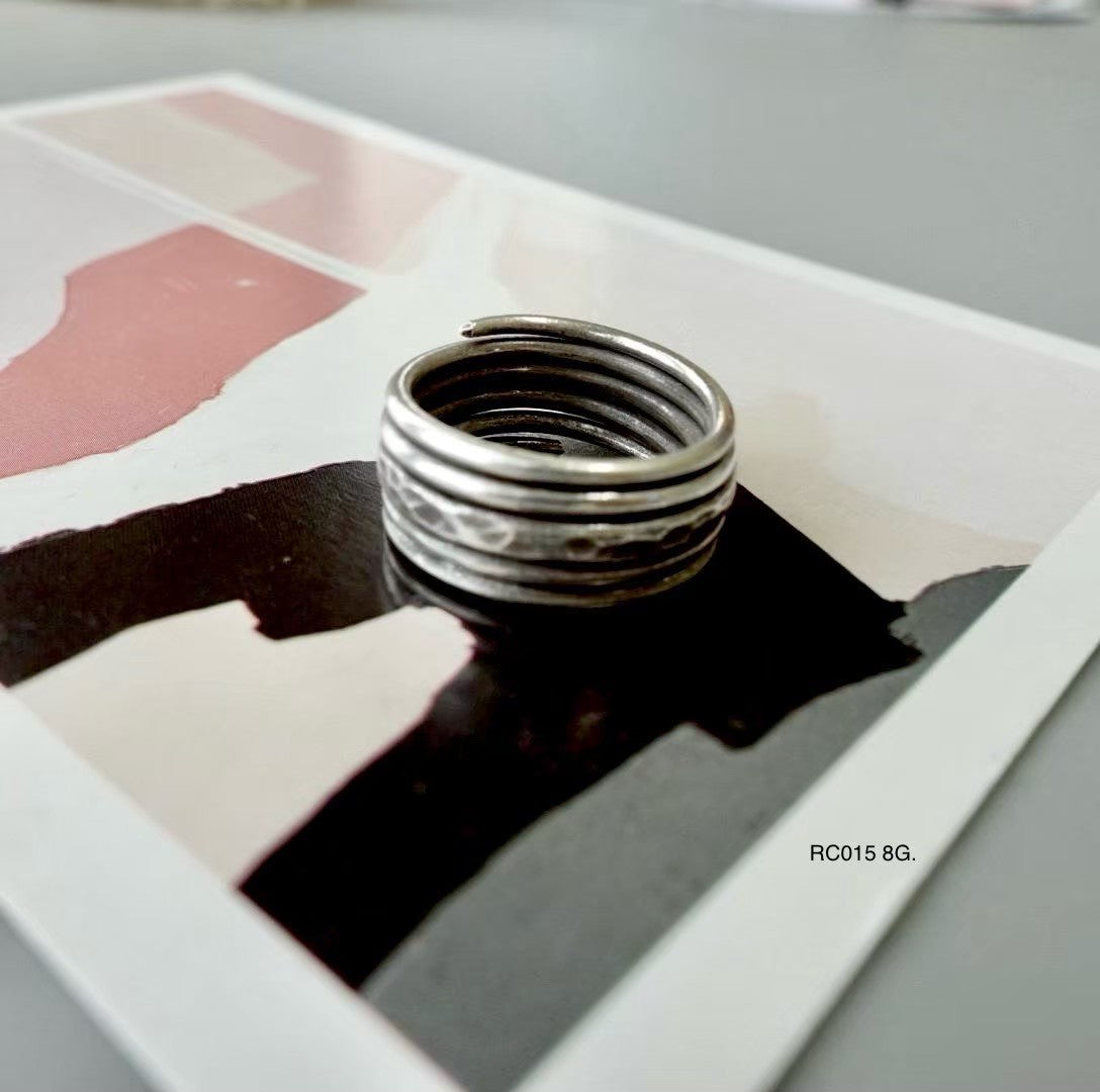 Silver ring. Hill tribe artistry, beautifully worn.