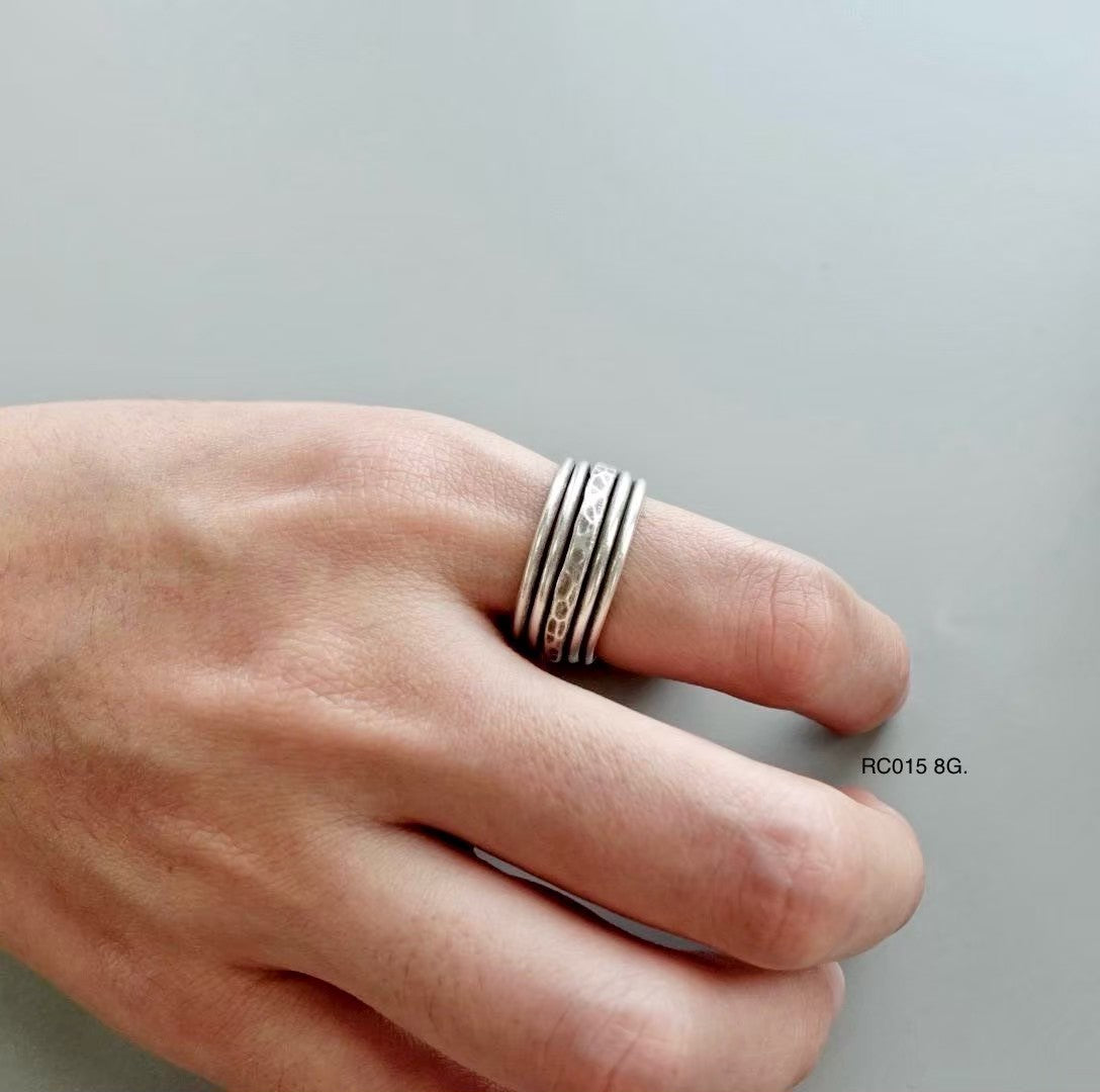 Silver ring. Hill tribe artistry, beautifully worn.