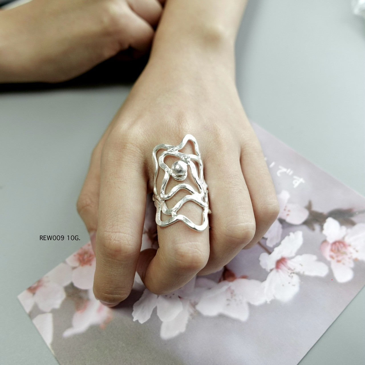 Silver ring. Ancient art, modern style.