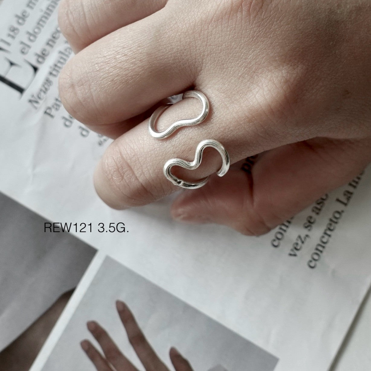 Uniquely yours with silver ring.