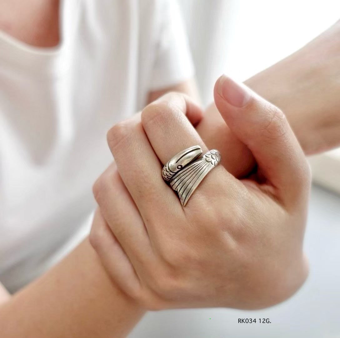 Silver ring. Nature’s fingerprint in silver.