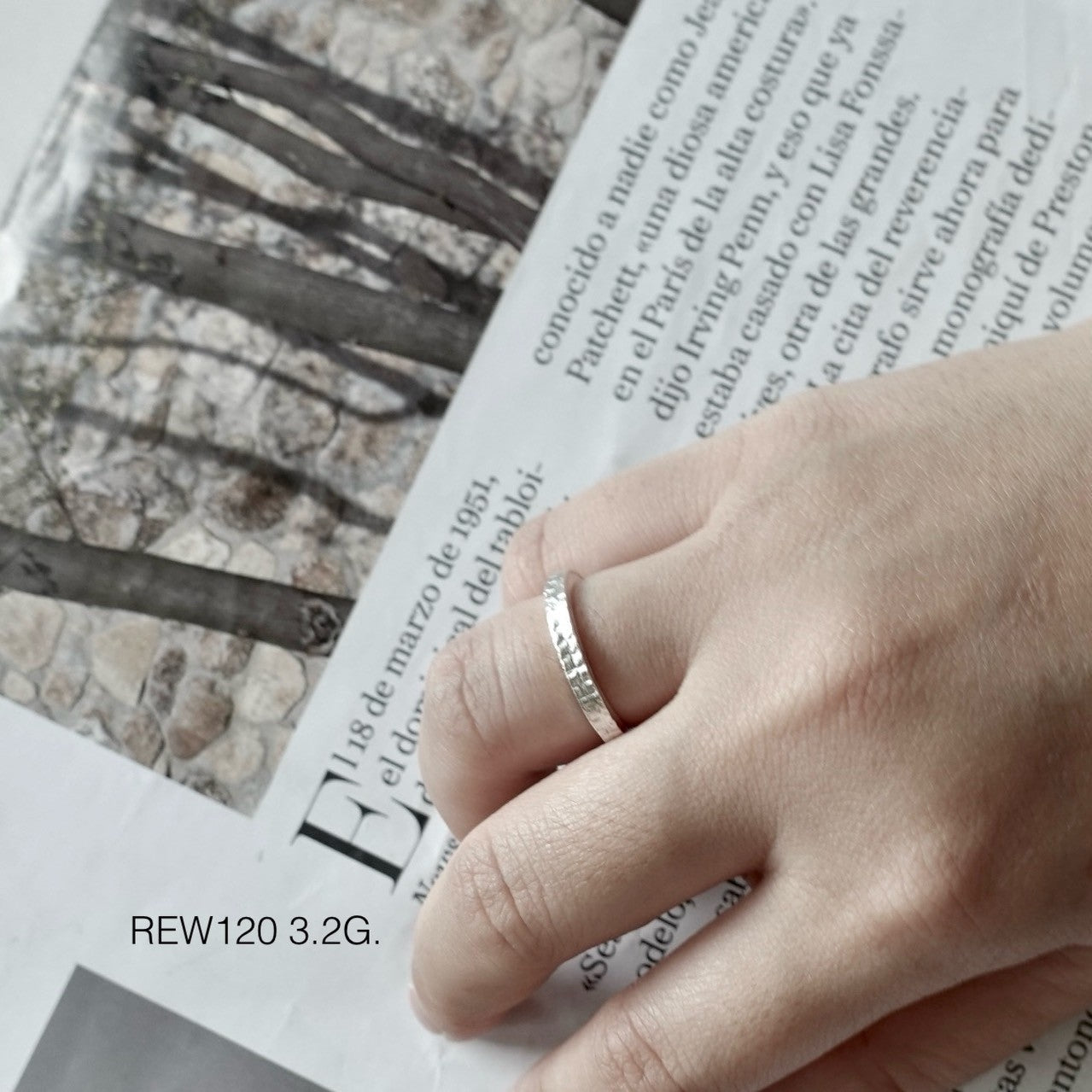 Simple elegance in pure silver ring.