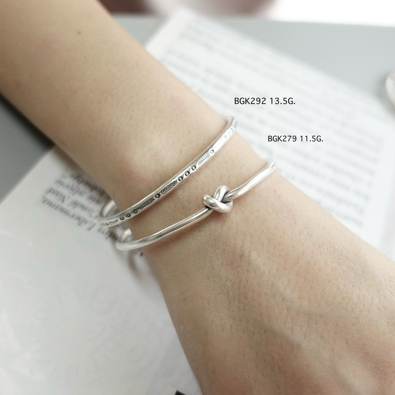 Hill tribe silver bangle. Tradition cast in every curve.