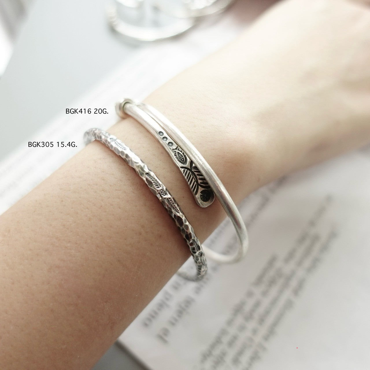 Silver bangle. Wander wild, shine silver.
