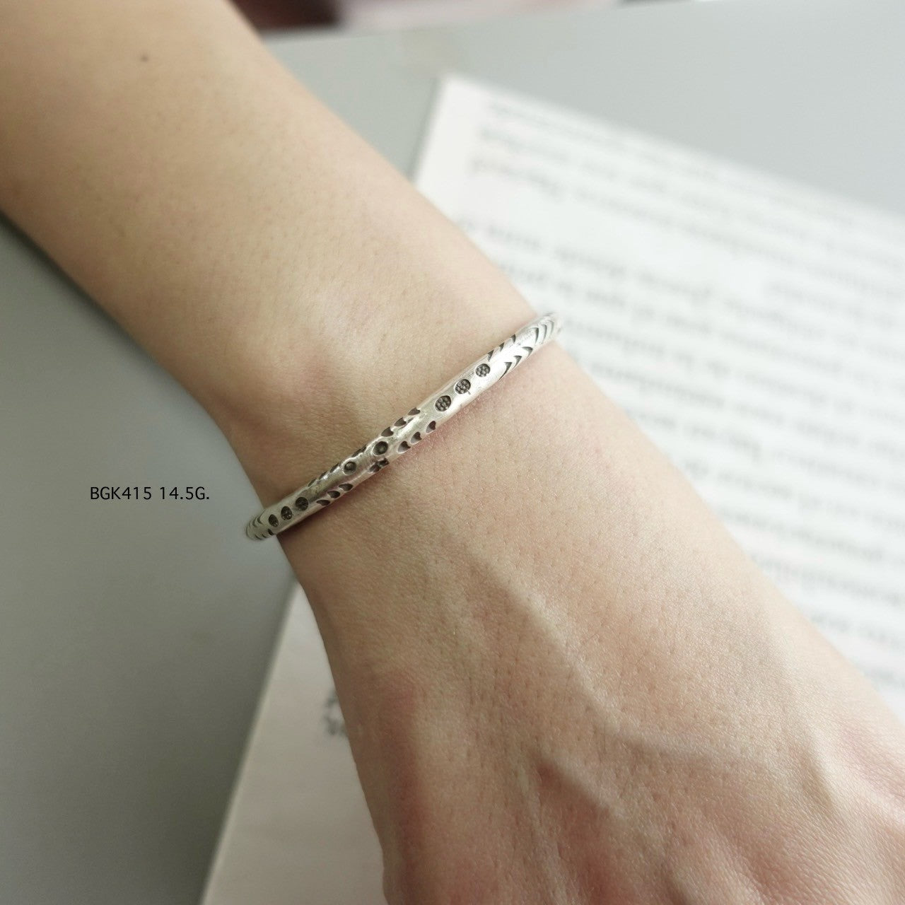 Silver bangle. Boho soul, silver shine.