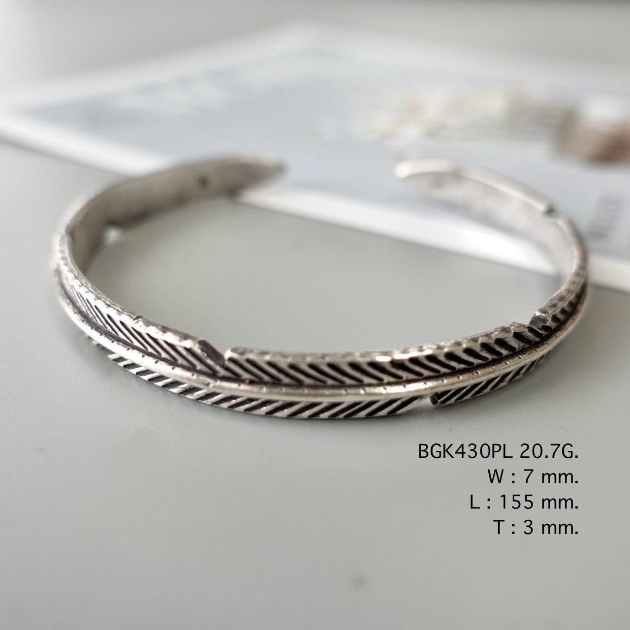 Handmade silver bangle.